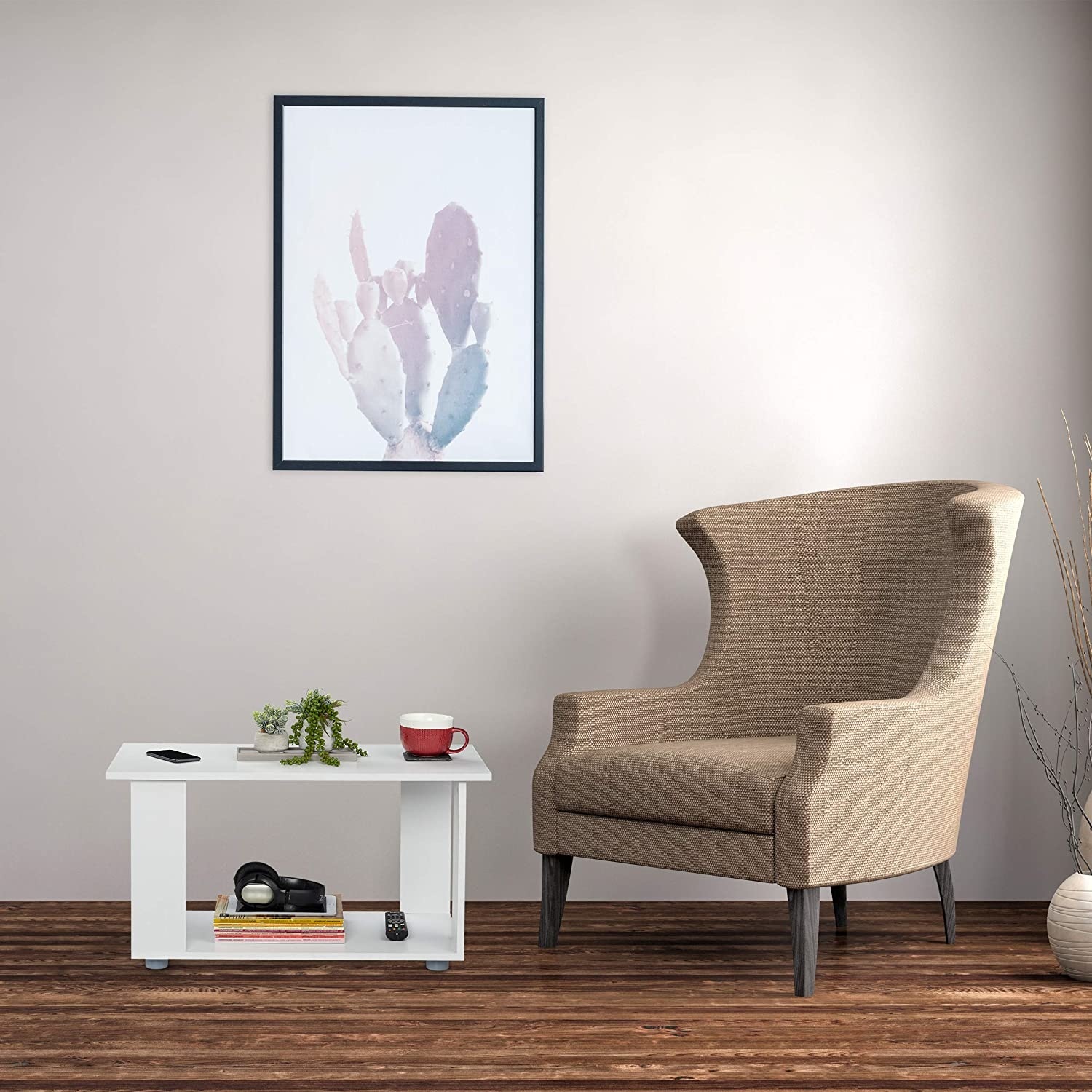 Salontafel wit - 80x40x45 cm - modern