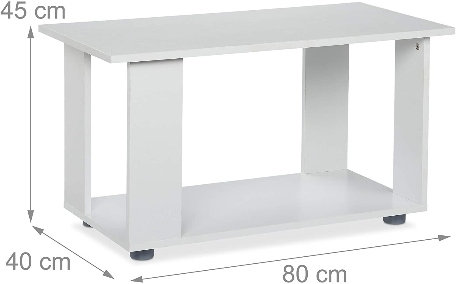Salontafel wit - 80x40x45 cm - modern