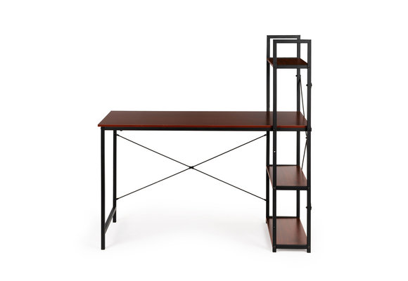 Bureau - met schappen - 120x64x120 cm - eiken-staal