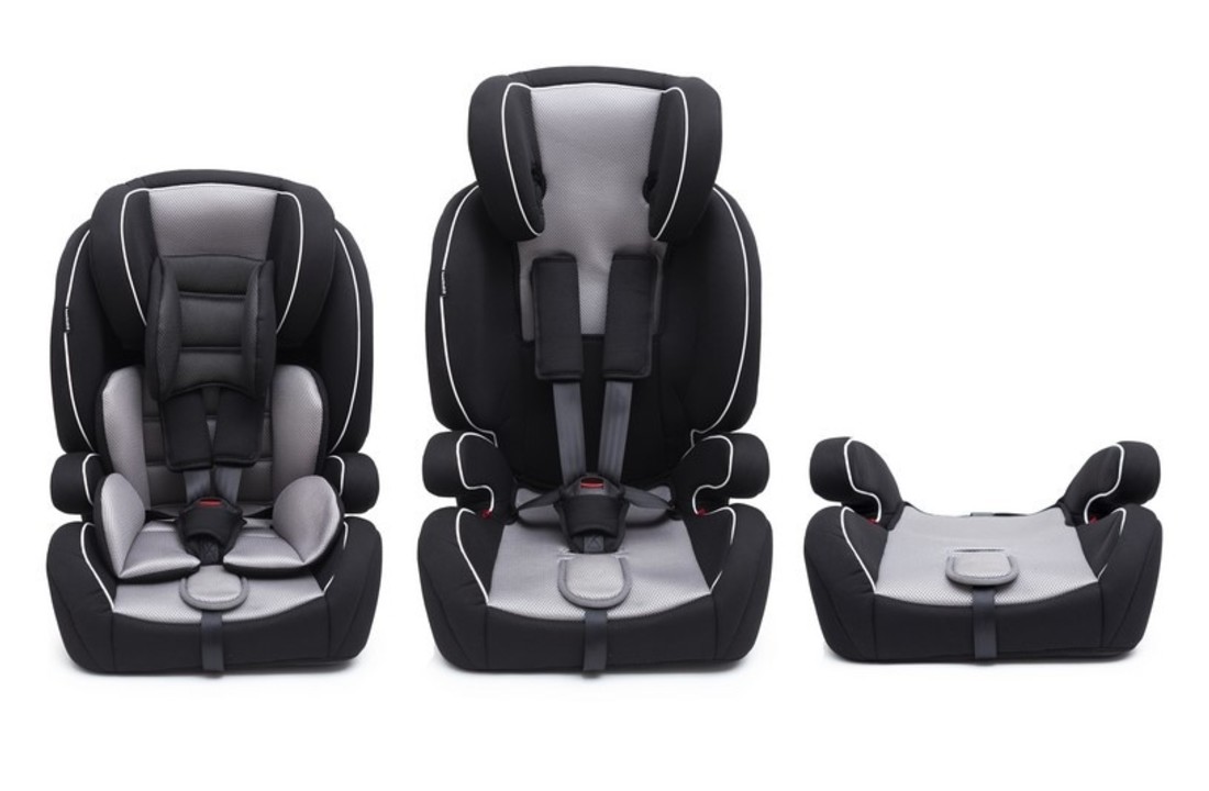 Autostoel kind met armleuningen 9 – 36 kg – Grijs