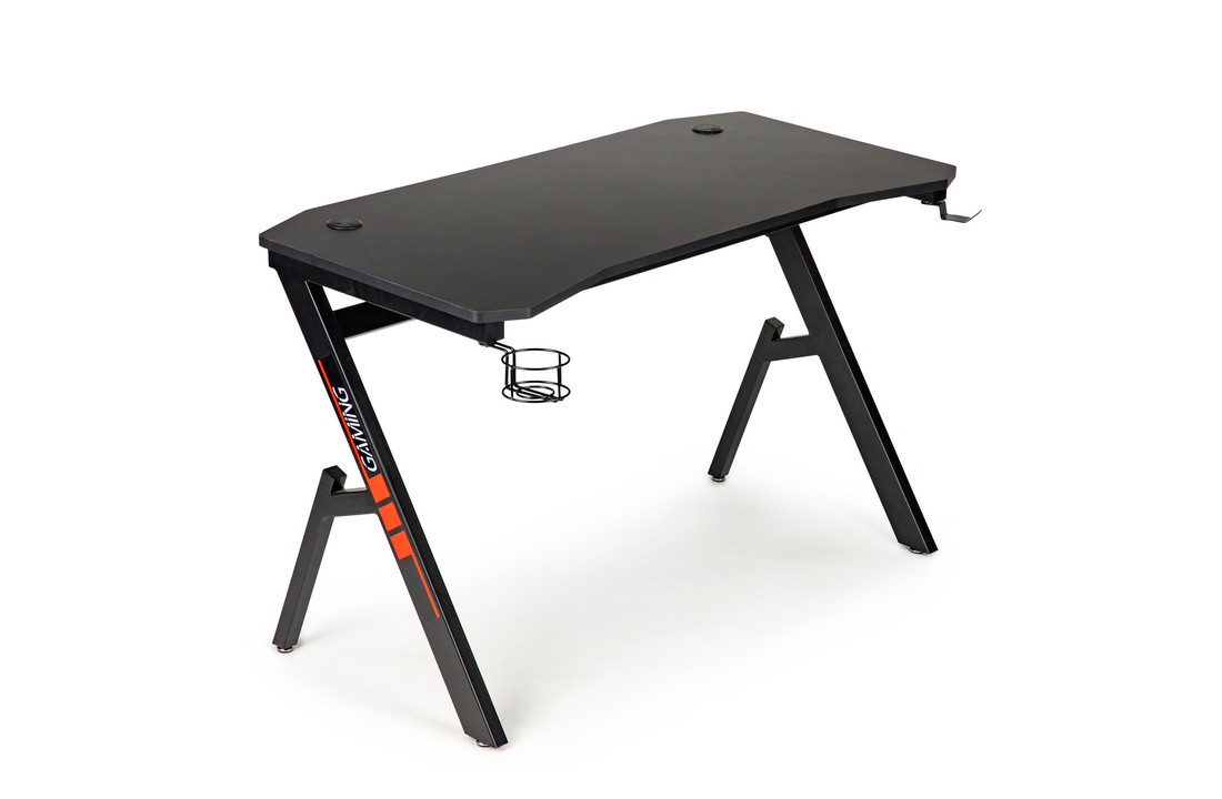Game bureau - zwart - 120x58x75 cm - met cupholder
