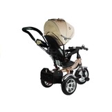 Driewieler - fiets - met duwstang en zonnekap - crème