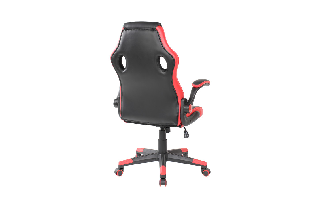 Gamestoel - met luxe armsteunen - ECO-leer - zwart-rood