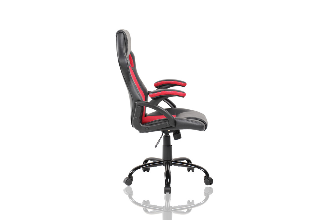 Gamestoel - ergonomische bureaustoel - ECO-leer - zwart-rood