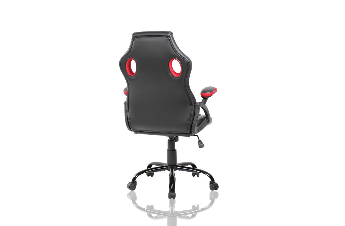 Gamestoel - ergonomische bureaustoel - ECO-leer - zwart-rood