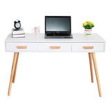 Bureau - sidetable - met 3 lades - 120x45x75 cm - wit