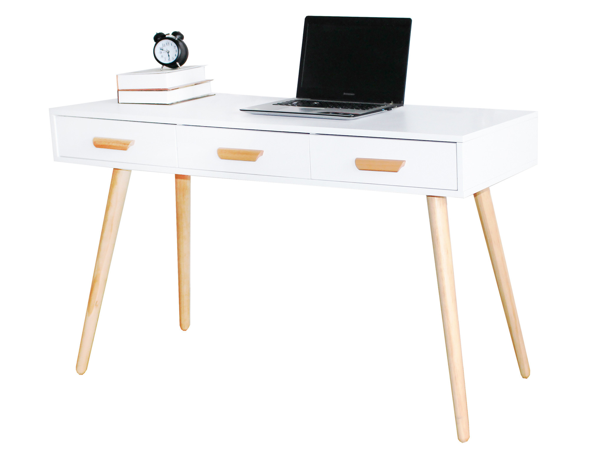 Bureau - sidetable - met 3 lades - 120x45x75 cm - wit