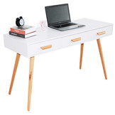 Bureau - sidetable - met 3 lades - 120x45x75 cm - wit