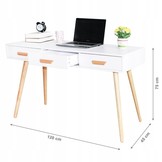 Bureau - sidetable - met 3 lades - 120x45x75 cm - wit