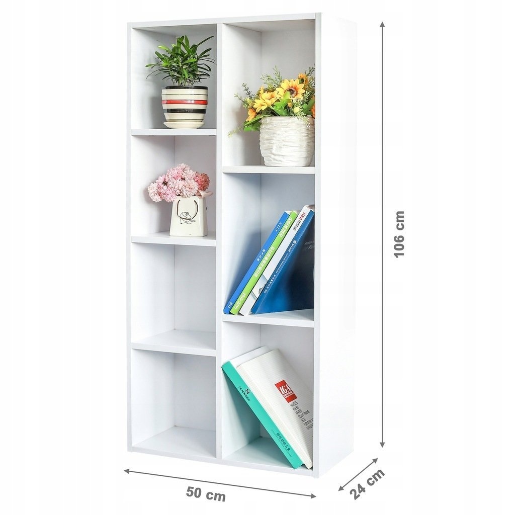Boekenkast - Vakkenkast - wit - 7 schappen - 50x24x106 cm