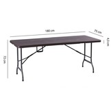Campingtafel - Klaptafel - 180x75x72 cm - bruin