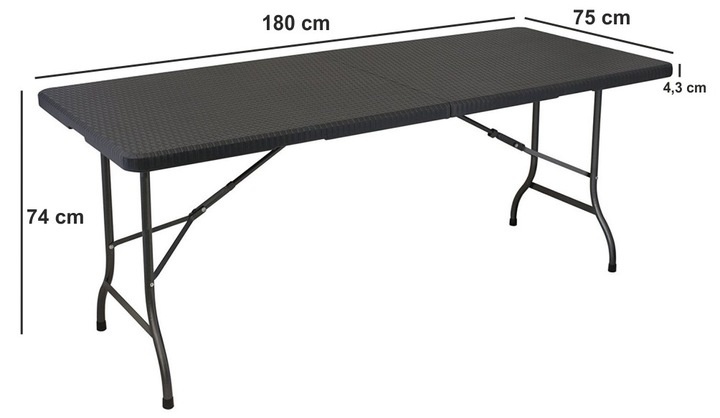 Campingtafel - Klaptafel - 180x75x72 cm - bruin