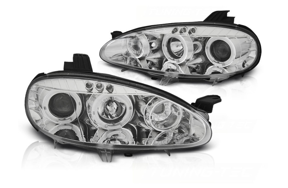 Koplampen dual halo rims geschikt voor MAZDA MX5 01-05 ANGEL EYES CHROOM