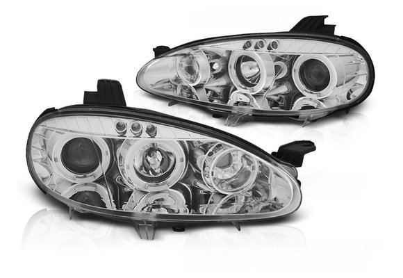 Koplampen dual halo rims geschikt voor MAZDA MX5 01-05 ANGEL EYES CHROOM