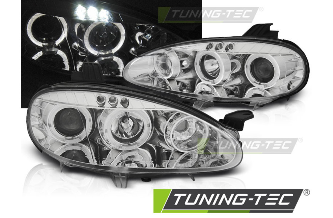 Koplampen dual halo rims geschikt voor MAZDA MX5 01-05 ANGEL EYES CHROOM