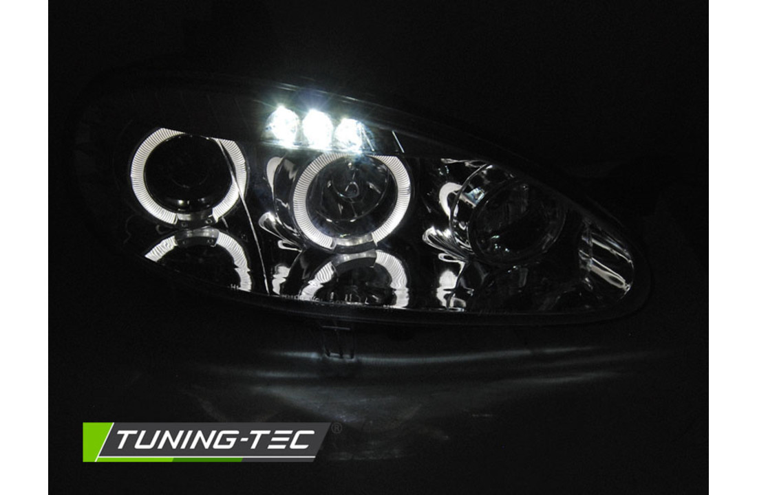 Koplampen dual halo rims geschikt voor MAZDA MX5 01-05 ANGEL EYES CHROOM