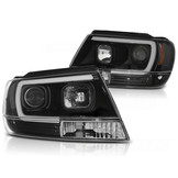 Koplampen met parkeerlicht CHRYSLER JEEP GRAND CHEROKEE 99-05 05 ZWART