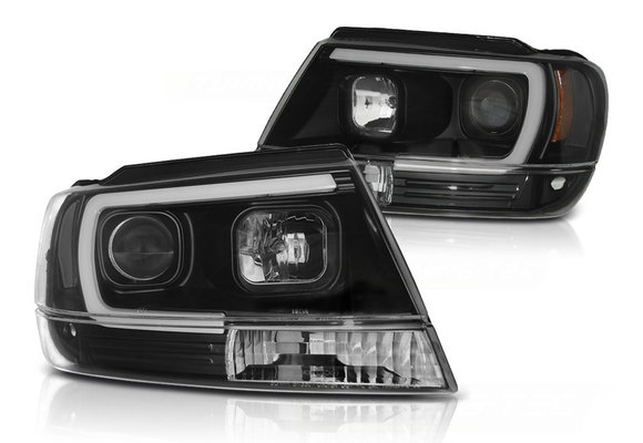 Koplampen met parkeerlicht CHRYSLER JEEP GRAND CHEROKEE 99-05 05 ZWART