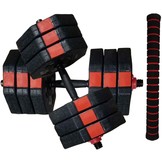 Verstelbare dumbbells - Halterset - 2x 15 kg - zwart-rood