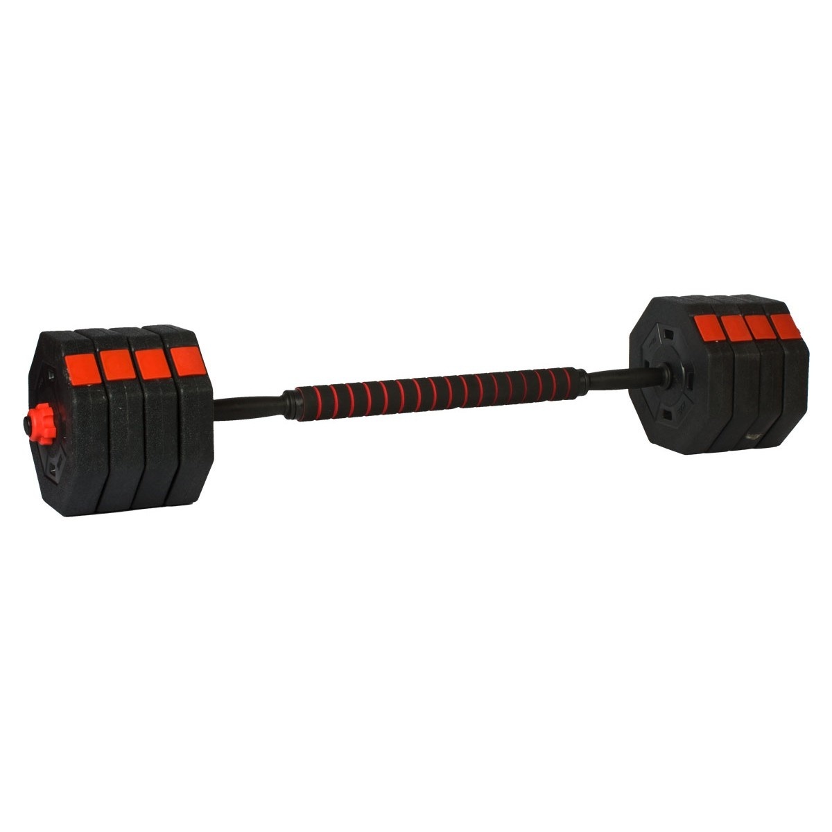 Verstelbare dumbbells - Halterset - 2x 15 kg - zwart-rood