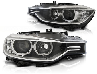 Koplampen dagrijlicht BMW F30/F31 10 11 - 05 15 ANGEL EYES LED ZWART
