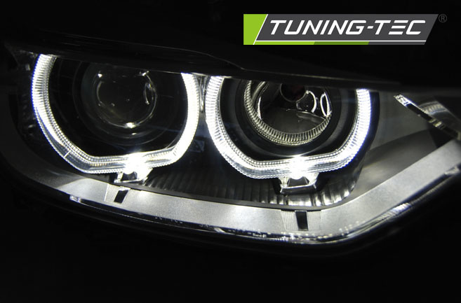 Koplampen dagrijlicht geschikt voor BMW F30/F31 10 11 - 05 15 ANGEL EYES LED ZWART