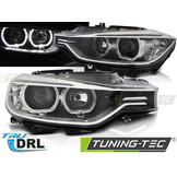 Koplampen dagrijlicht geschikt voor BMW F30/F31 10 11 - 05 15 ANGEL EYES LED ZWART