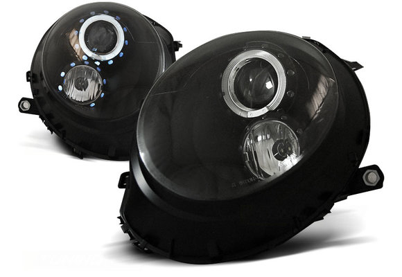 Koplampen MINI COOPER 06-14 ANGEL EYES ZWART