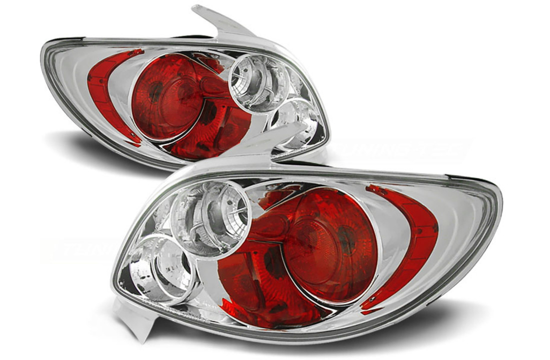 Achterlichten geschikt voor PEUGEOT 206 hatchback - chroom