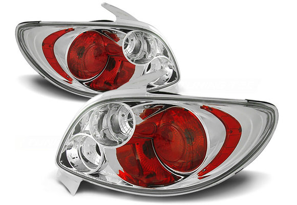 Achterlichten geschikt voor PEUGEOT 206 hatchback - chroom