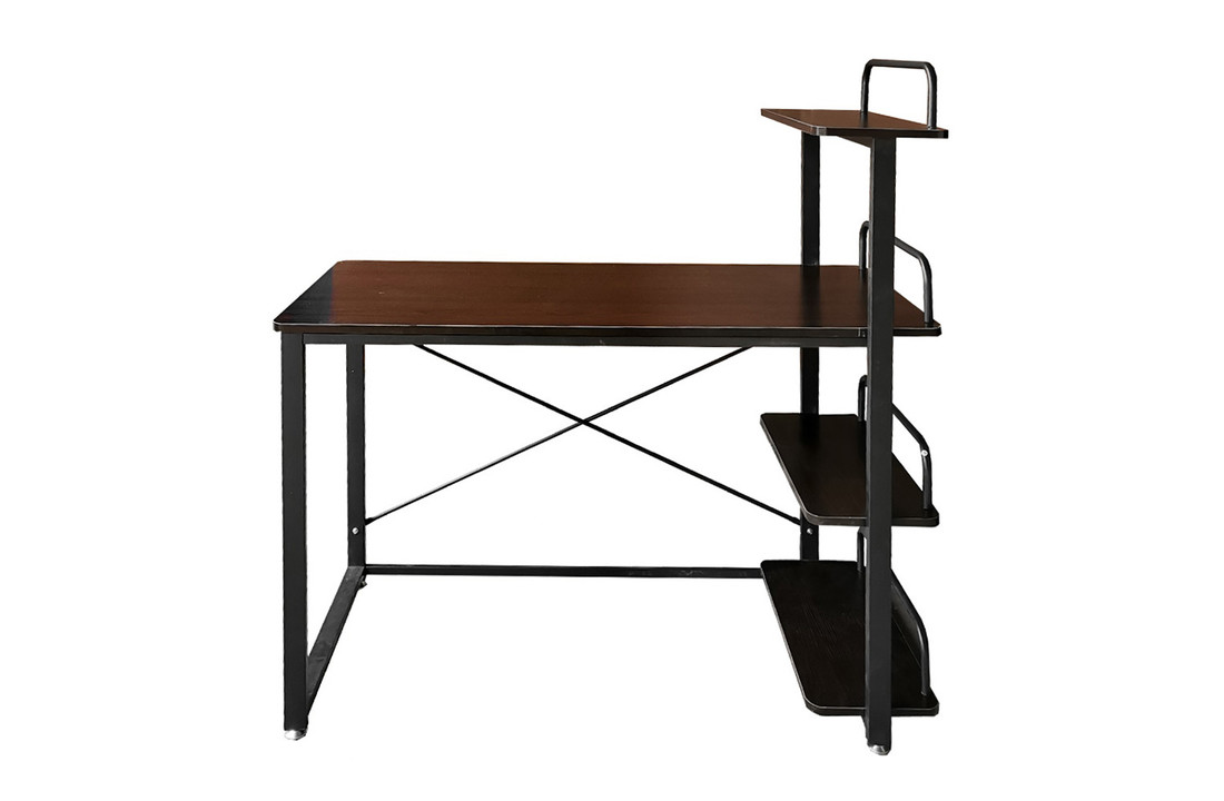 Bureau - met planken - 120x50x125 cm - bruin-grijs