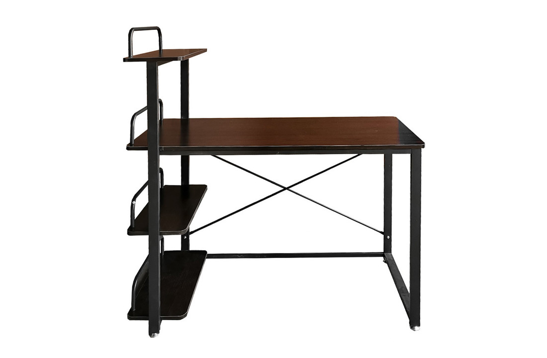 Bureau - met planken - 120x50x125 cm - bruin-grijs