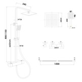 Doucheset - met Regendouche 25cm - en Thermostaatkraan
