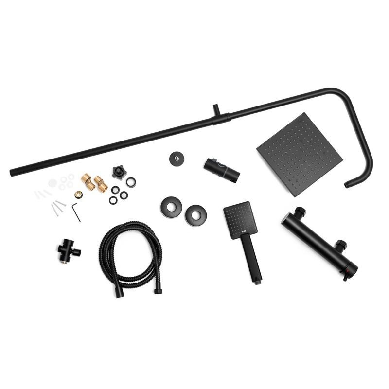 Doucheset - met Regendouche 20cm - en Handdouche - Zwart