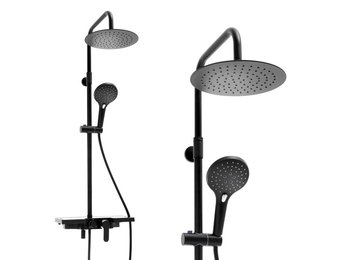 Doucheset - met Douchemengkraan - en Regendouche - Zwart