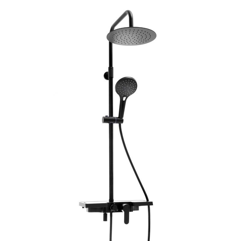 Doucheset - met Douchemengkraan - en Regendouche - Zwart