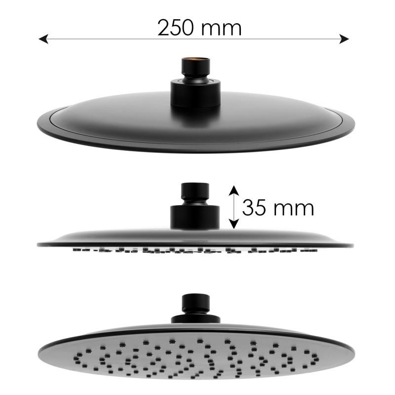 Doucheset - met Douchemengkraan - en Regendouche - Zwart