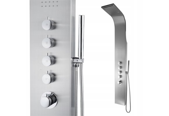 Douchepaneel RVS - met Regendouche - massage - hydrojets - waterval - LED