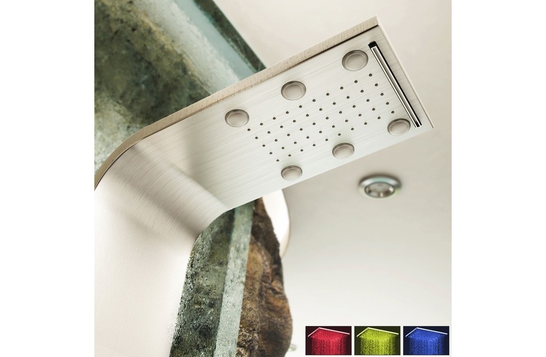 Douchepaneel RVS - met Regendouche - massage - hydrojets - waterval - LED