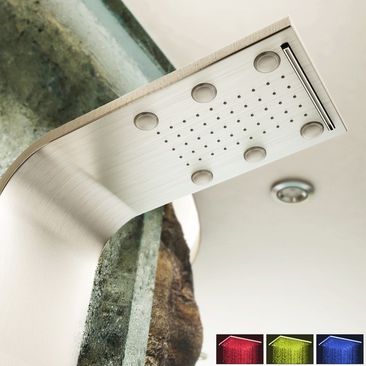 Douchepaneel RVS - met Regendouche - massage - hydrojets - waterval - LED