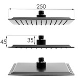 Doucheset - met Regendouche 25 cm - Vierkant - Zwart
