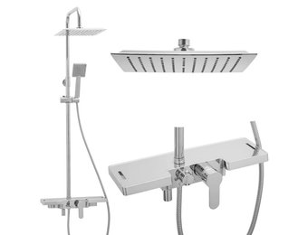 Doucheset - met Regendouche 25 cm - Vierkant - Chroom