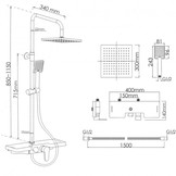 Doucheset - met Regendouche - en Thermostaatkraan - Zwart