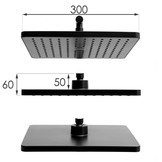 Doucheset - met Regendouche - en Thermostaatkraan - Zwart