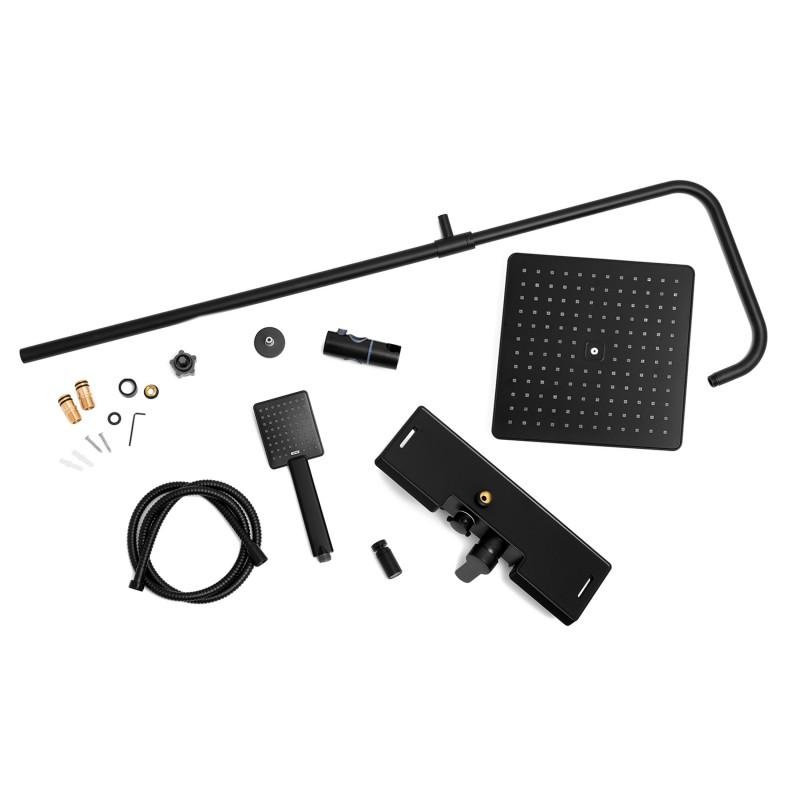 Doucheset - met Regendouche - en Thermostaatkraan - Zwart