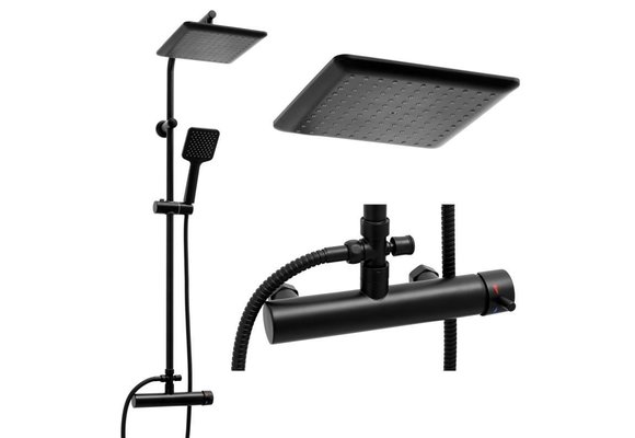 Doucheset - met Douchekraan - en Regendouche 23cm - Zwart