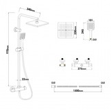 Doucheset - met Douchekraan - en Regendouche 23cm - Zwart