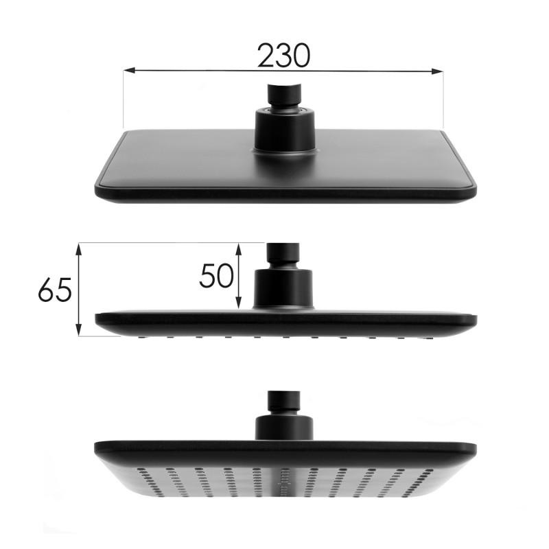Doucheset - met Douchekraan - en Regendouche 23cm - Zwart