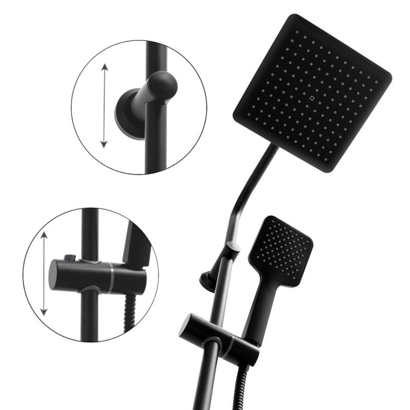 Doucheset - met Douchekraan - en Regendouche 23cm - Zwart