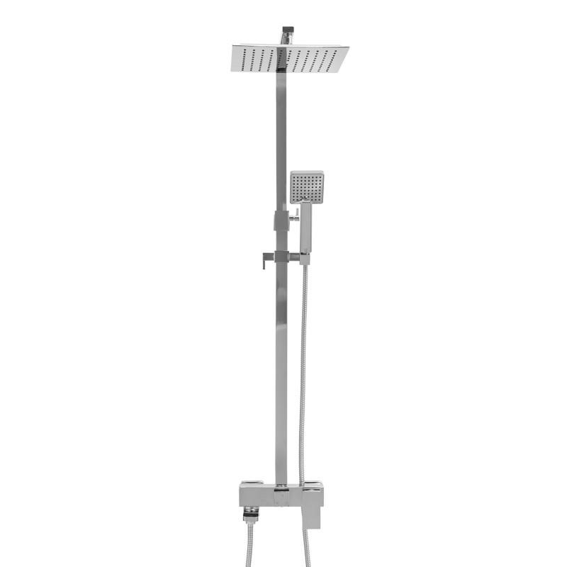 Doucheset - Vierkant - met Badkraan - en Regendouche 25cm - Chroom